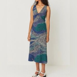 SKFK Organic Dress Midi Maxi Dress Sky Navy Print Size 6